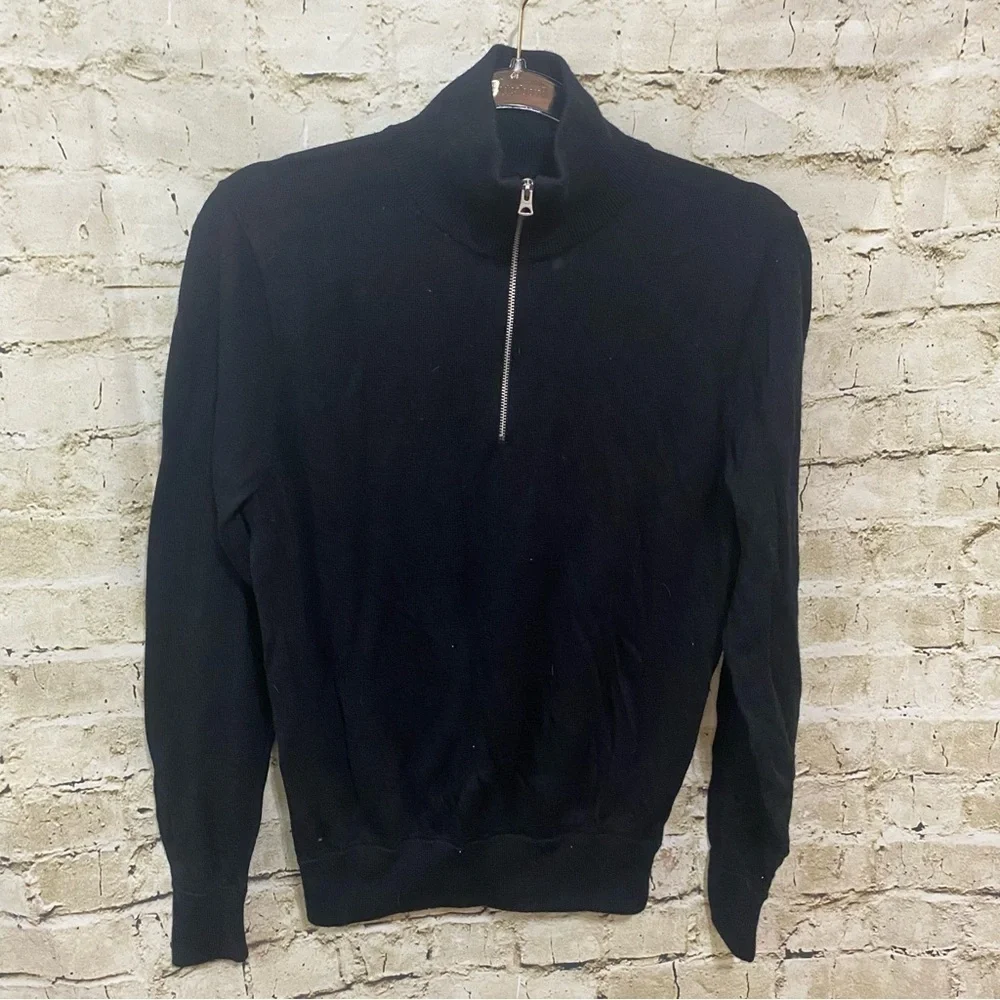 J Crew Washable 100% Merino Wool Half Zip Sweater